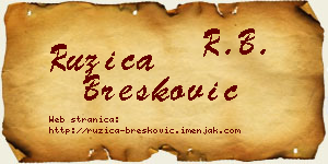 Ružica Brešković vizit kartica